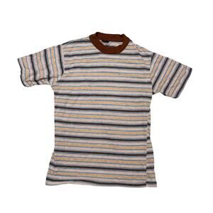 Vintage 70s Mohawk Striped Ringer Tee Shirt Men's 17x25 Skater Surf